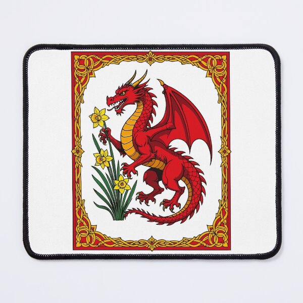 Item preview, Celtic Red Dragon Holding a Daffodil designed and sold by taiche.
