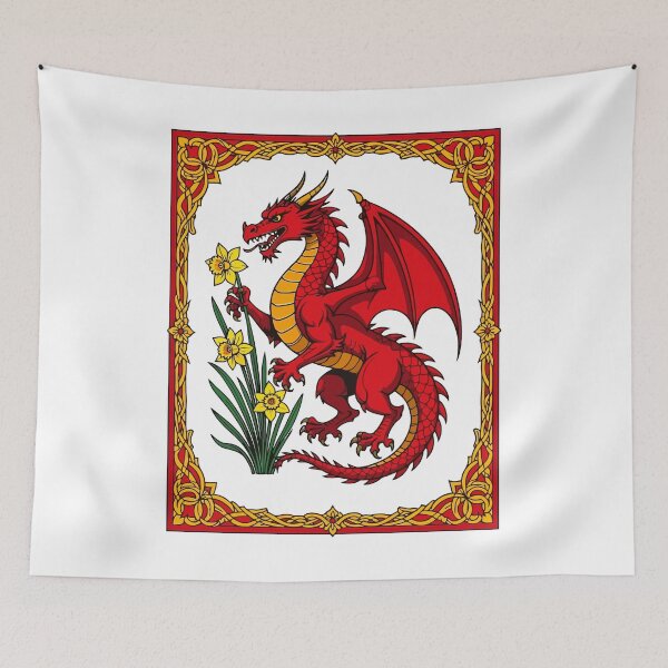 Item preview, Celtic Red Dragon Holding a Daffodil designed and sold by taiche.