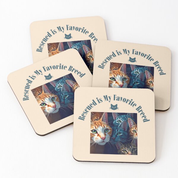 Item preview, Rescued is My Favorite Breed Cat Rescue designed and sold by Sachie's Studio.