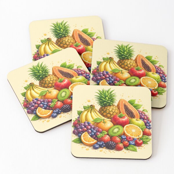 Item preview, Colorful Fresh Fruits Illustration | Vibrant Tropical Fruit Digital Art designed and sold by Snapystyle.