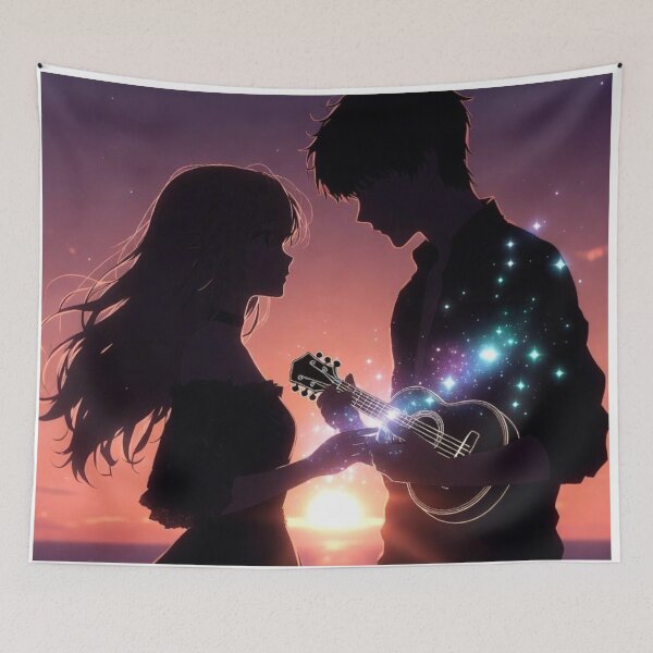 Item preview, Sunset Melody of Love Silhouette designed and sold by PixelVibe782.