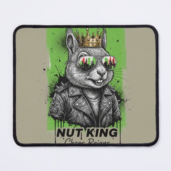 Item preview, Nut King Chaos Squirrel – Funny Retro Punk Squirrel with Sunglasses designed and sold by Dimu Co..
