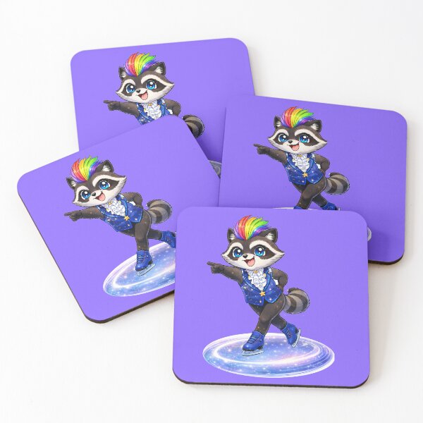 Item preview, RoCoco Racoon Figure Skating Kawaii 1 designed and sold by Wondergirl Wanderings.