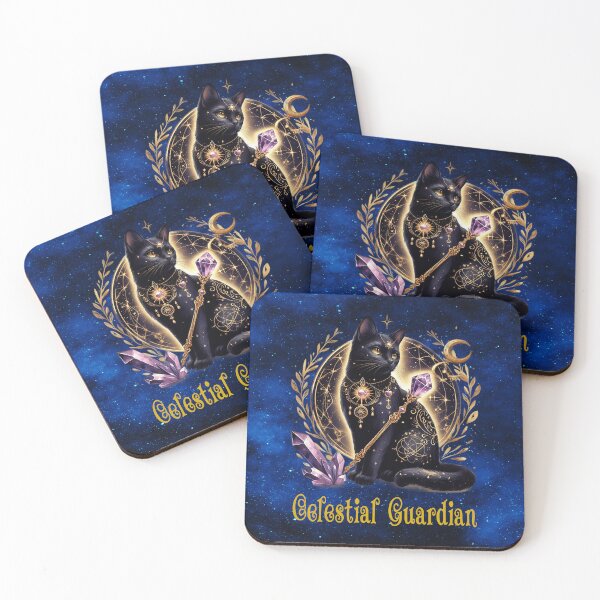 Item preview, Celestial Guardian — Enchanted Witch’s Black Cat of Moonlight & Magic designed and sold by MysticOzzy.
