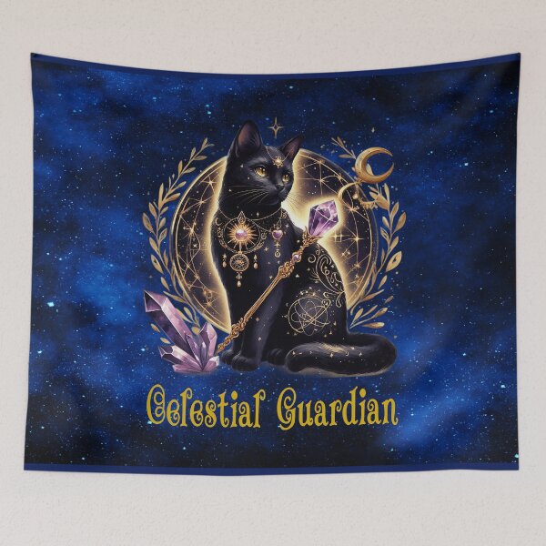 Item preview, Celestial Guardian — Enchanted Witch’s Black Cat of Moonlight & Magic designed and sold by MysticOzzy.
