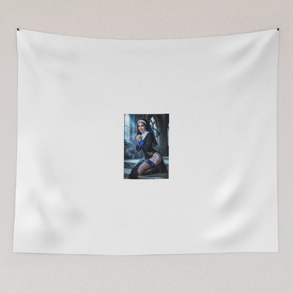 Item preview, Azure Nun in Gothic Cathedral with Rosary designed and sold by CathryneDelamort.
