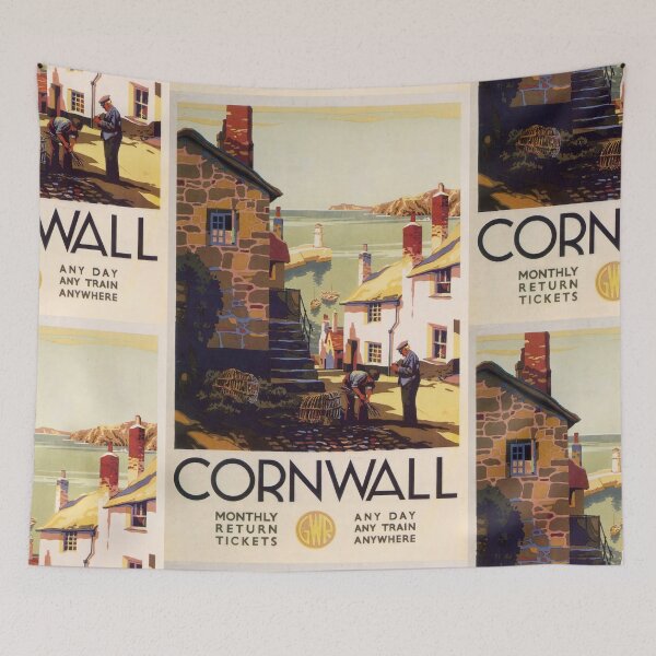Item preview, Vintage Cornwall Travel Poster | Great Western Railway Art Deco Print | 1920s 1930s Coastal & Maritime Heritage designed and sold by artofuniverse.