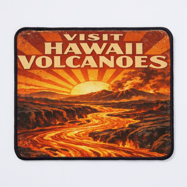 Item preview, Visit Hawaii Volcanoes Vintage Travel Poster – Retro Lava Landscape Tourism Art designed and sold by Globalcitytees.