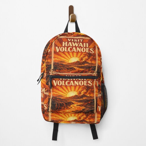 Item preview, Visit Hawaii Volcanoes Vintage Travel Poster – Retro Lava Landscape Tourism Art designed and sold by Globalcitytees.