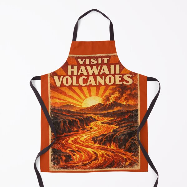 Item preview, Visit Hawaii Volcanoes Vintage Travel Poster – Retro Lava Landscape Tourism Art designed and sold by Globalcitytees.