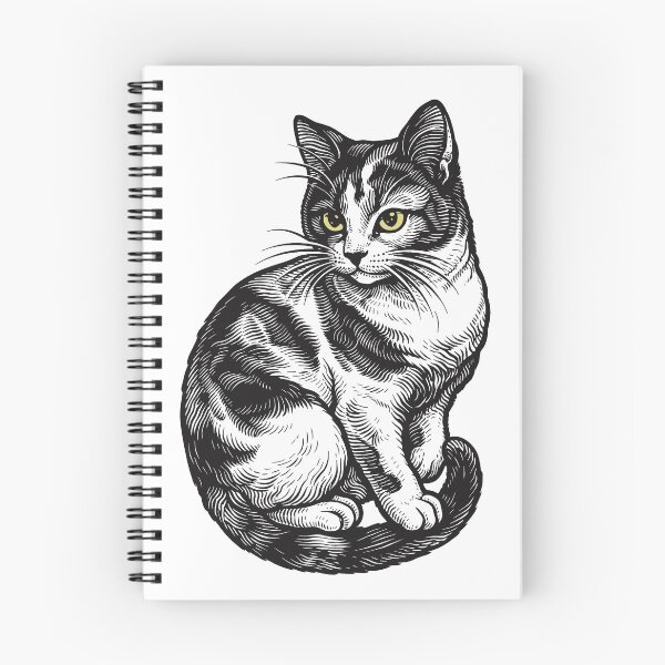 Item preview, Engraved Calico Cat Ink Drawing designed and sold by JaaGo PopLab.