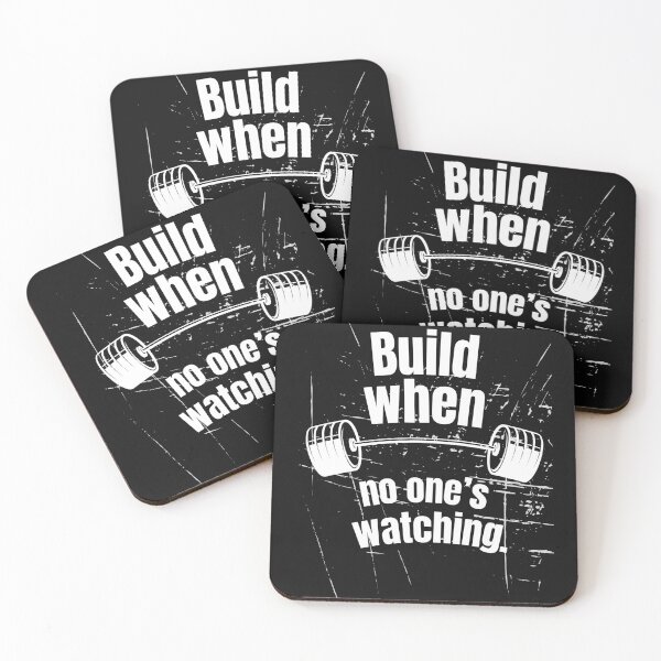 Item preview, Build when no one’s watching. Gym Fitness Motivation Quote designed and sold by TeeArtWorld.