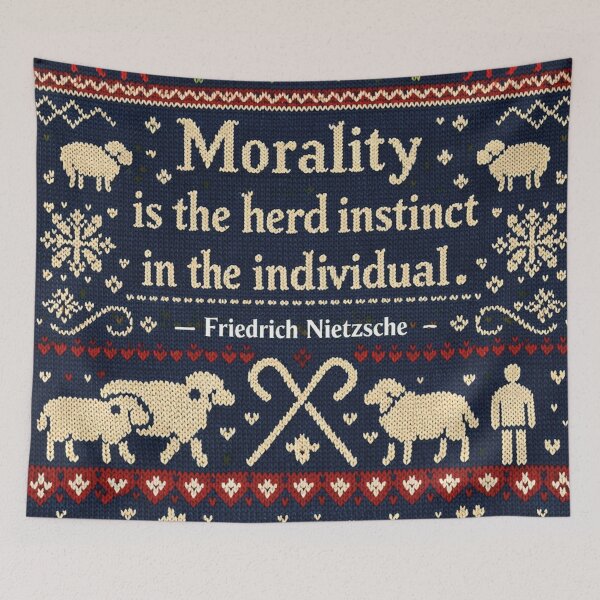 Item preview, Nietzschean morality herd instinct individual knitting pattern design designed and sold by Mauswohn.