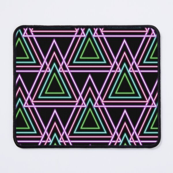 Item preview, Black Colorful Retro 80's Neon Geometric Trinagles designed and sold by idovedesign.