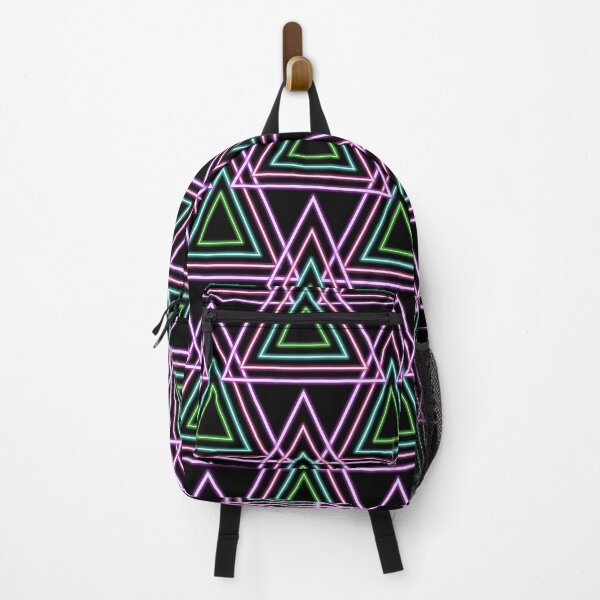 Item preview, Black Colorful Retro 80's Neon Geometric Trinagles designed and sold by idovedesign.