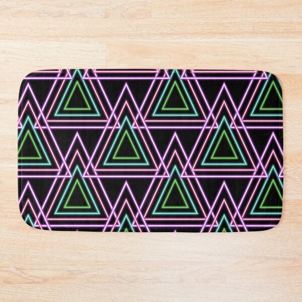 Item preview, Black Colorful Retro 80's Neon Geometric Trinagles designed and sold by idovedesign.