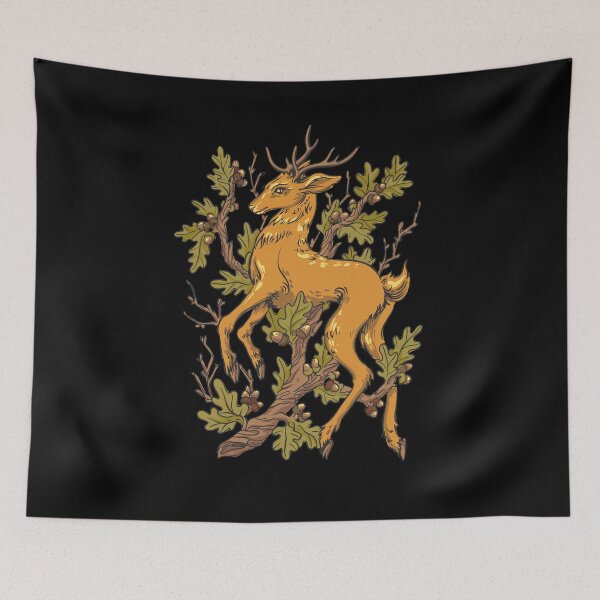 Item preview, Majestic Stag with Oak Branches Vintage Forest designed and sold by Nobody Shadow Art.