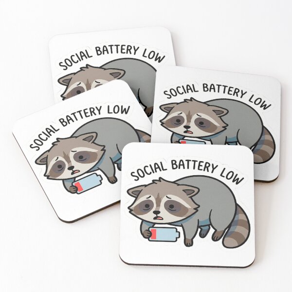 Item preview, Social Battery Low Raccoon designed and sold by Visual Dept..