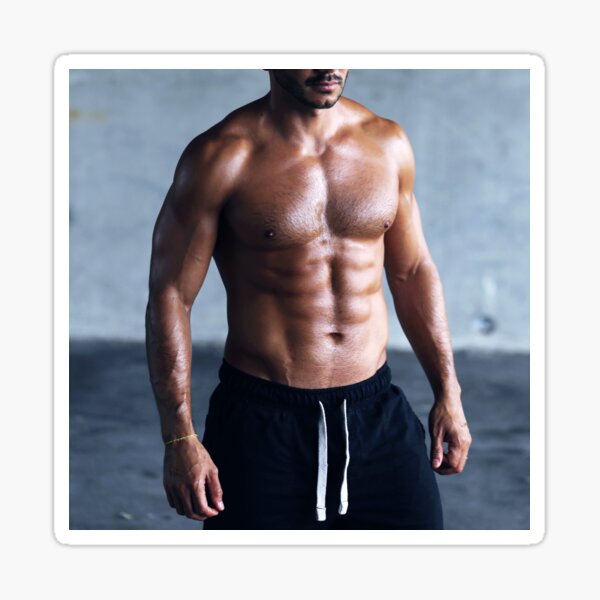 Hombre sexy cuerpo musculoso | hombre caliente sin camisa Pegatina