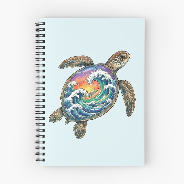 Item preview, Colorful Ocean Turtle with Waves | Vibrant Sea Life Art designed and sold by SunnyIris.