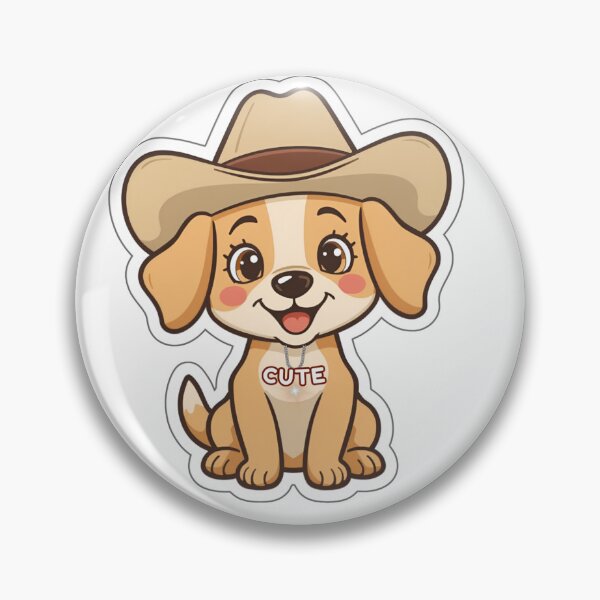 Item preview, Cute Cowboy Puppy Sticker Adorable Dog Cartoon designed and sold by NovaPrints Designs.
