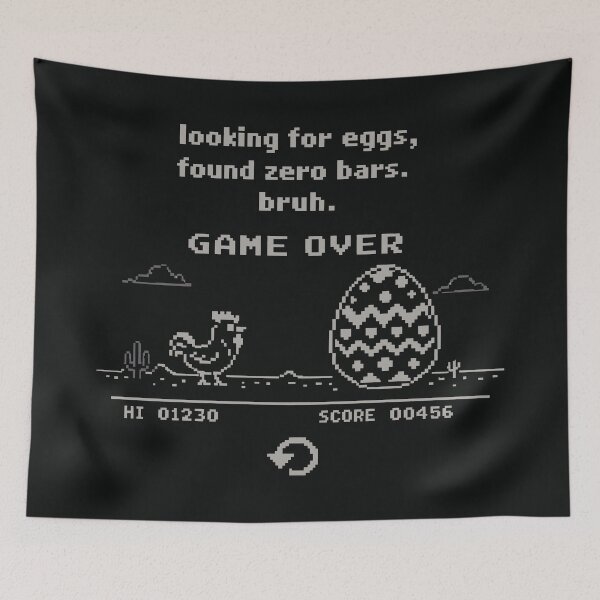 Item preview, Retro Gaming Chicken Pixel Art Game Over designed and sold by SplashTastic.