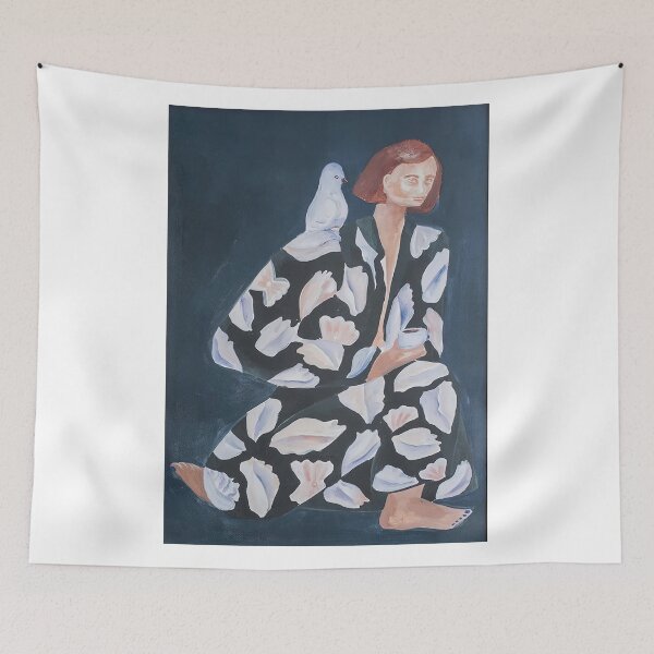 Item preview, Lady With her Bird Friend designed and sold by Kimmomaki.