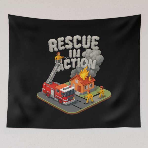Item preview, Rescue in Action - Isometric Firefighter Scene designed and sold by MKreative Studio.