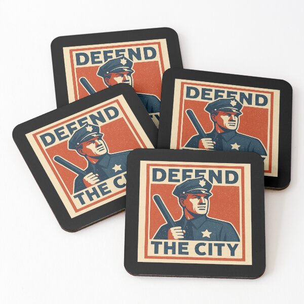 Item preview, Defend the City - Retro Police Propaganda Poster designed and sold by MKreative Studio.