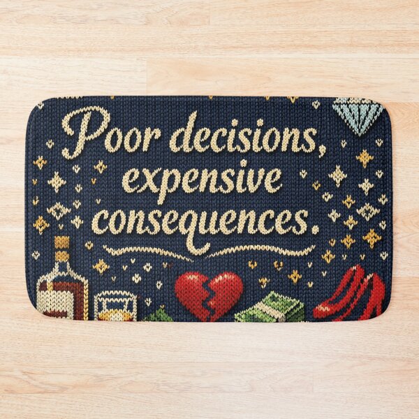 Item preview, Poor Decisions Expensive Consequences Knitting Pattern Saying designed and sold by Mauswohn.