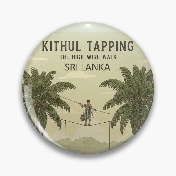 Item preview, Kithul Tapping High-Wire Walk – Vintage Sri Lankan Heritage Art designed and sold by Dimu Co..