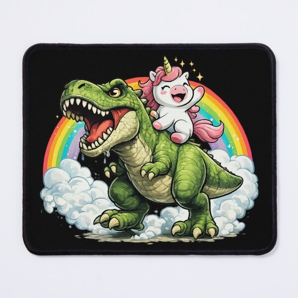 Item preview, Unicorn Riding Dinosaur – Cute Fantasy Unicorn & Dino Graphic | Whimsical T-Shirt & Gifts designed and sold by Teetreasure2.