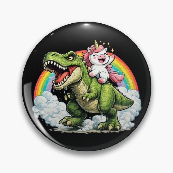 Item preview, Unicorn Riding Dinosaur – Cute Fantasy Unicorn & Dino Graphic | Whimsical T-Shirt & Gifts designed and sold by Teetreasure2.