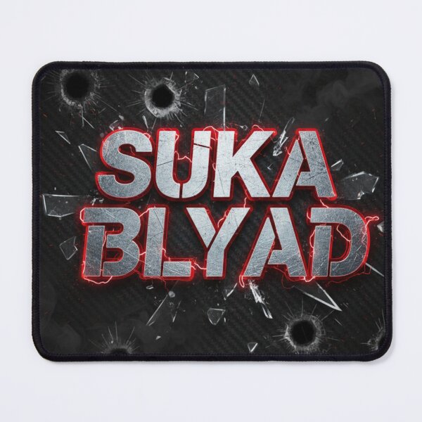 Item preview, Distressed Metal "Suka Blyad" Glitch Design designed and sold by GG-Graphics.