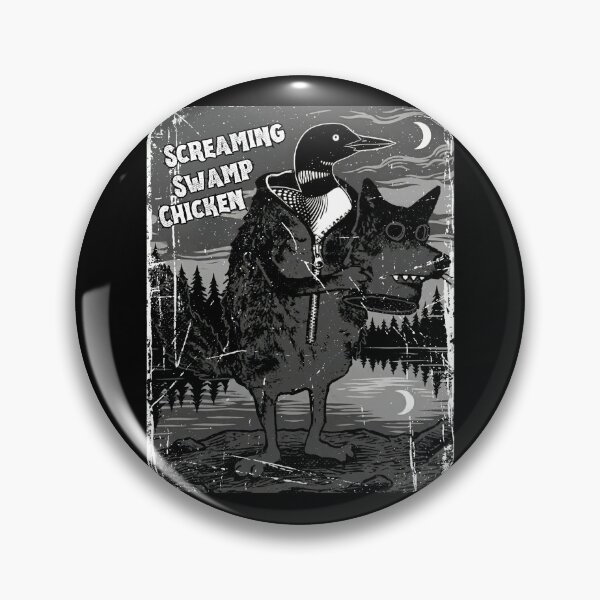 Item preview, Screaming Swamp Chicken - Funny Loon in Wolf Costume Vintage Art designed and sold by MotivaChic.