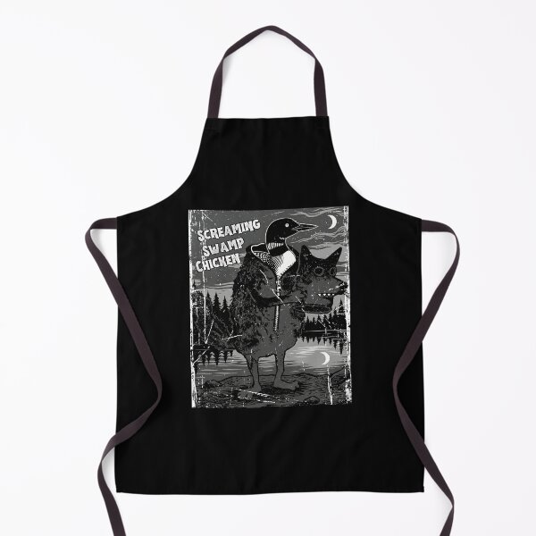 Item preview, Screaming Swamp Chicken - Funny Loon in Wolf Costume Vintage Art designed and sold by MotivaChic.
