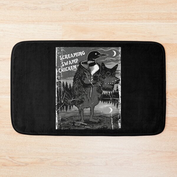 Item preview, Screaming Swamp Chicken - Funny Loon in Wolf Costume Vintage Art designed and sold by MotivaChic.