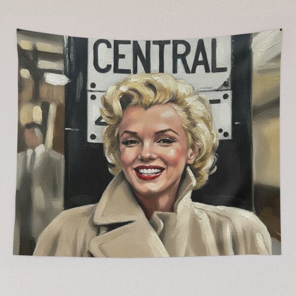 Item preview, Meeting at Grand Central: Iconic Marilyn Monroe Urban Portrait designed and sold by Art's Diner.