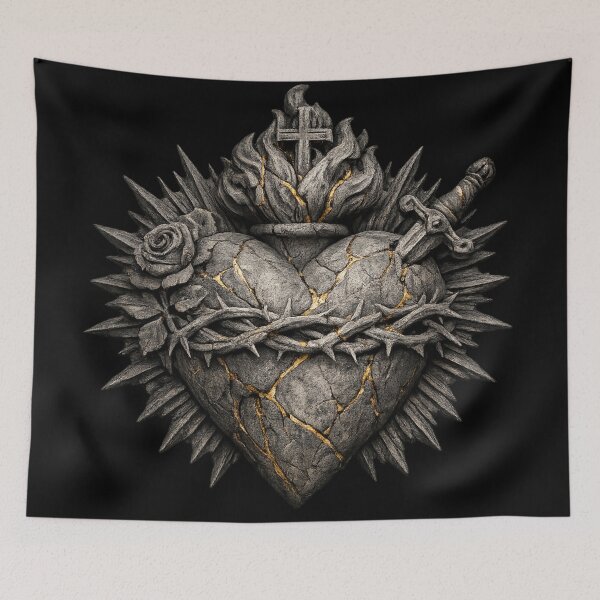 Item preview, Cracked Stone Sacred Heart of Endurance designed and sold by Mouraludia.