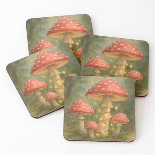 Item preview, Mushroom Art for Bedroom Aesthetic: Enchanted Forest Glow designed and sold by LittleMushroomGarden.