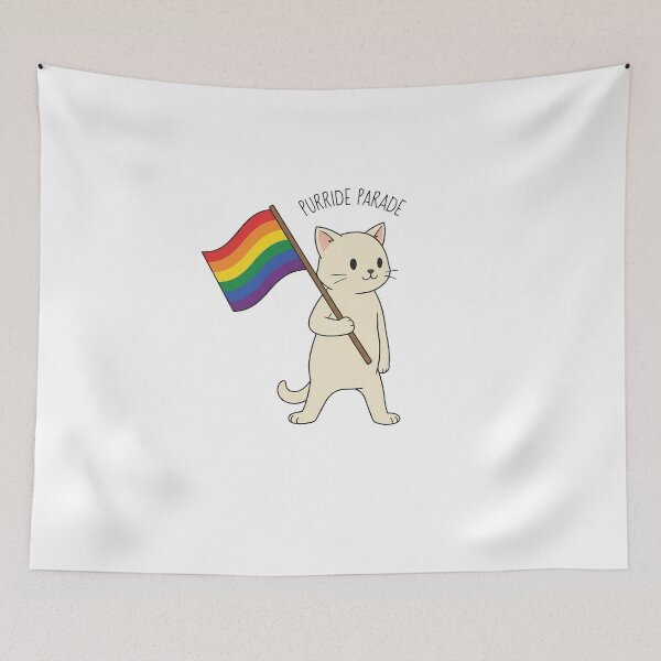 Item preview, Purride Parade: Rainbow Cat Flag designed and sold by Zilch-o.