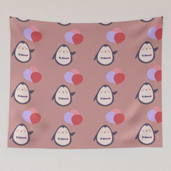 Item preview, Ti Amo Cute Penguin With Balloons | Romantic Kawaii Animal Love Design designed and sold by CreativePallavi.