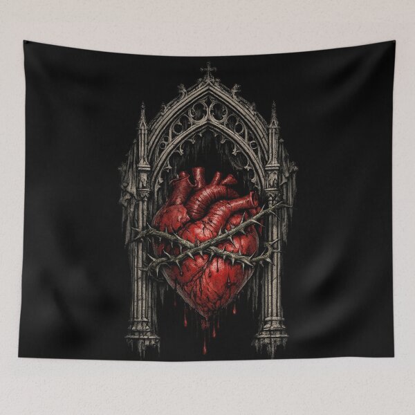 Item preview, Thornbound Gothic Heart Under Cathedral Arch designed and sold by Mouraludia.