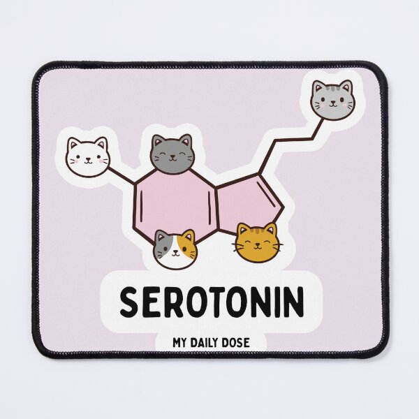 Item preview, Funny Cat Serotonin Molecule – My Daily Dose Mental Health Humor designed and sold by Tattyarts.