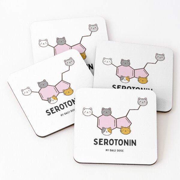 Item preview, Funny Cat Serotonin Molecule – My Daily Dose Mental Health Humor designed and sold by Tattyarts.