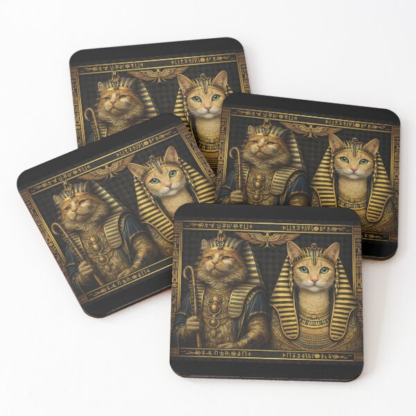 Item preview, Golden Bastet Pharaoh Cat | Ancient Egypt Art designed and sold by GulfSignature.