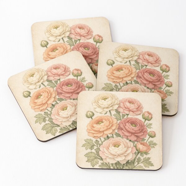 Item preview, Vintage Ranunculus Botanical Print – Antique Floral Illustration designed and sold by Darlin8888.