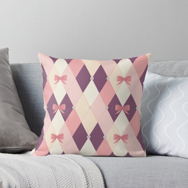 Item preview, Coquette Argyle Bow Pattern | Pastel Pink Preppy Seamless Coquette Design designed and sold by Tamas Das.