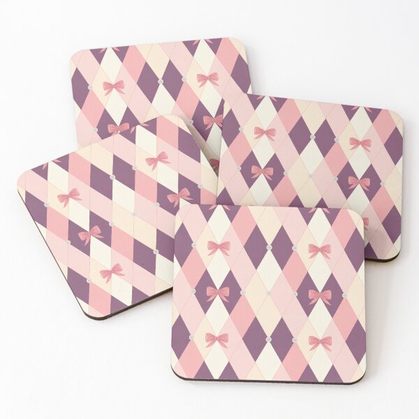 Item preview, Coquette Argyle Bow Pattern | Pastel Pink Preppy Seamless Coquette Design designed and sold by Tamas Das.
