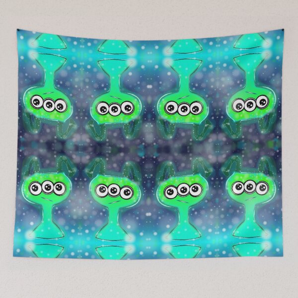 Item preview, Glowing Star Alien Portrait Pattern designed and sold by Nalinne Jones.